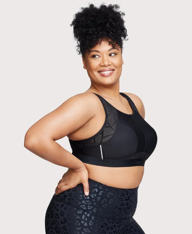 No-Sweat Mesh Sports Bra Black made by Ashley Stewart