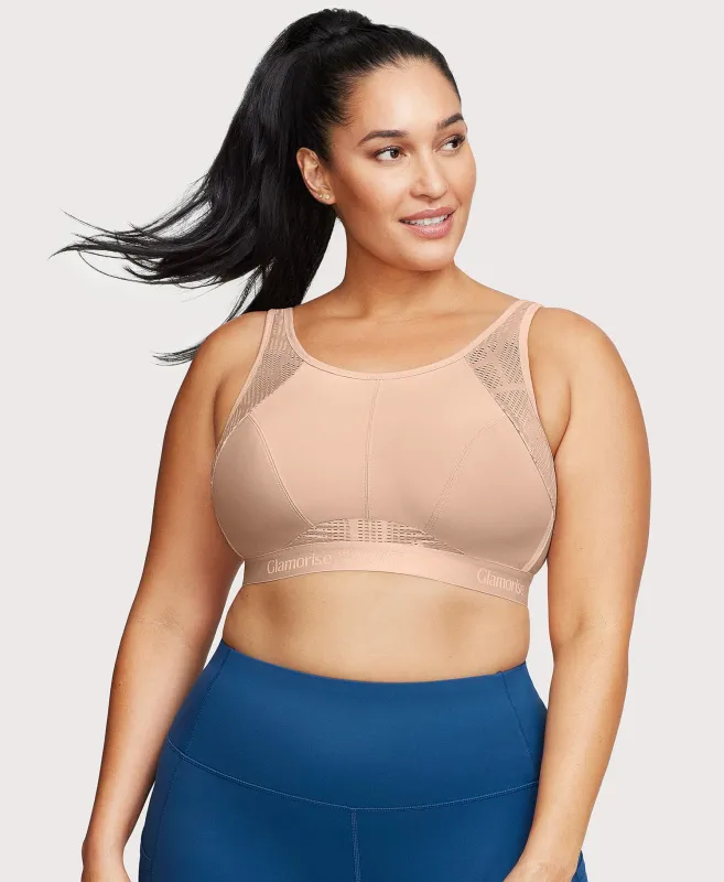 No-Sweat Mesh Sports Bra Cafe made by Ashley Stewart