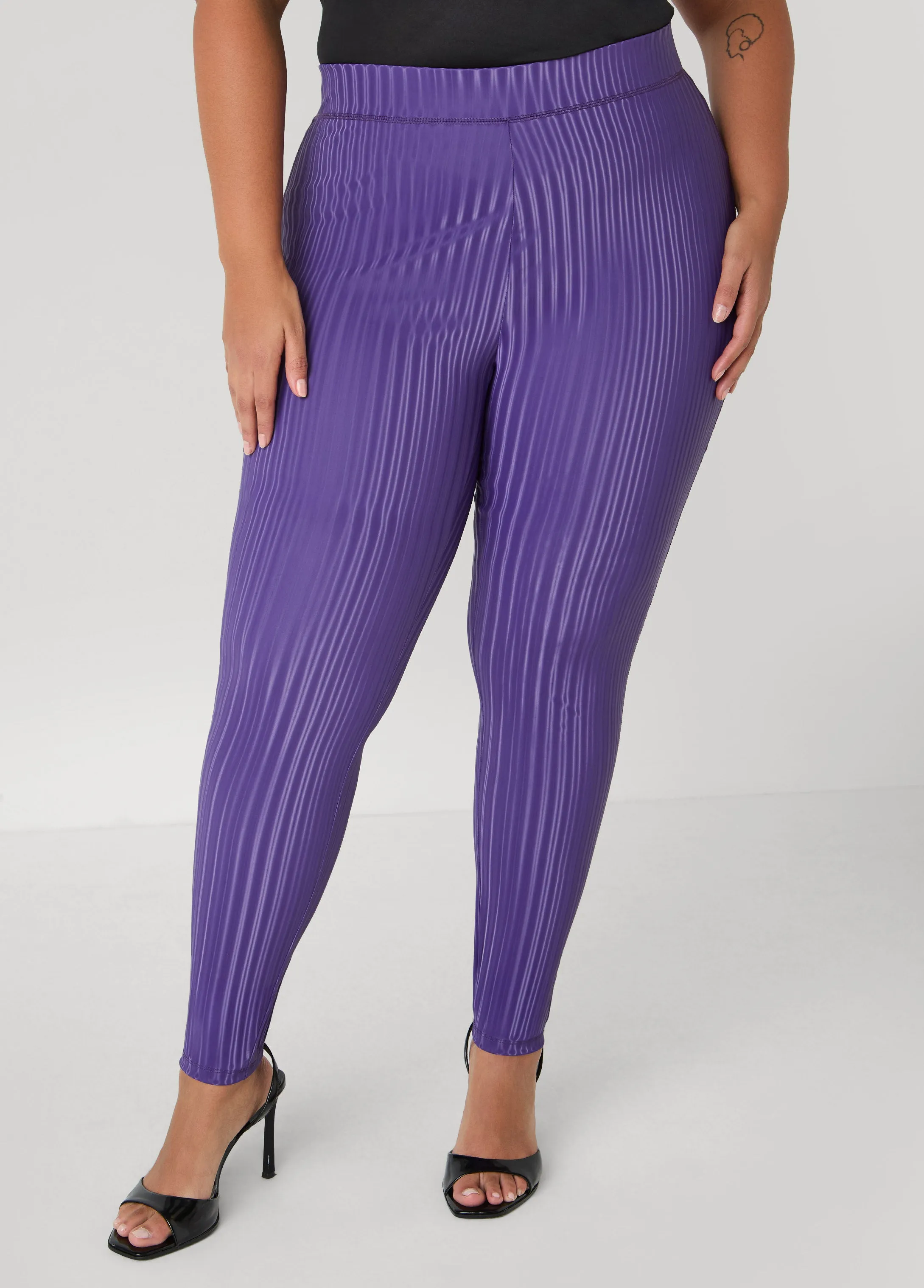 Striped Liquid Leggings sold by Ashley Stewart product image thumbnail 4