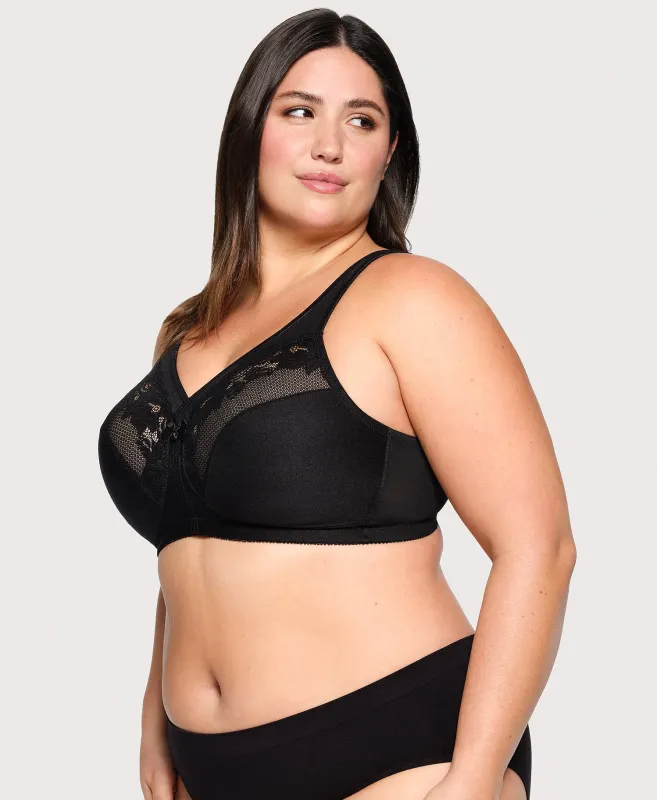 MagicLift Minimizer Bra Black sold by Ashley Stewart