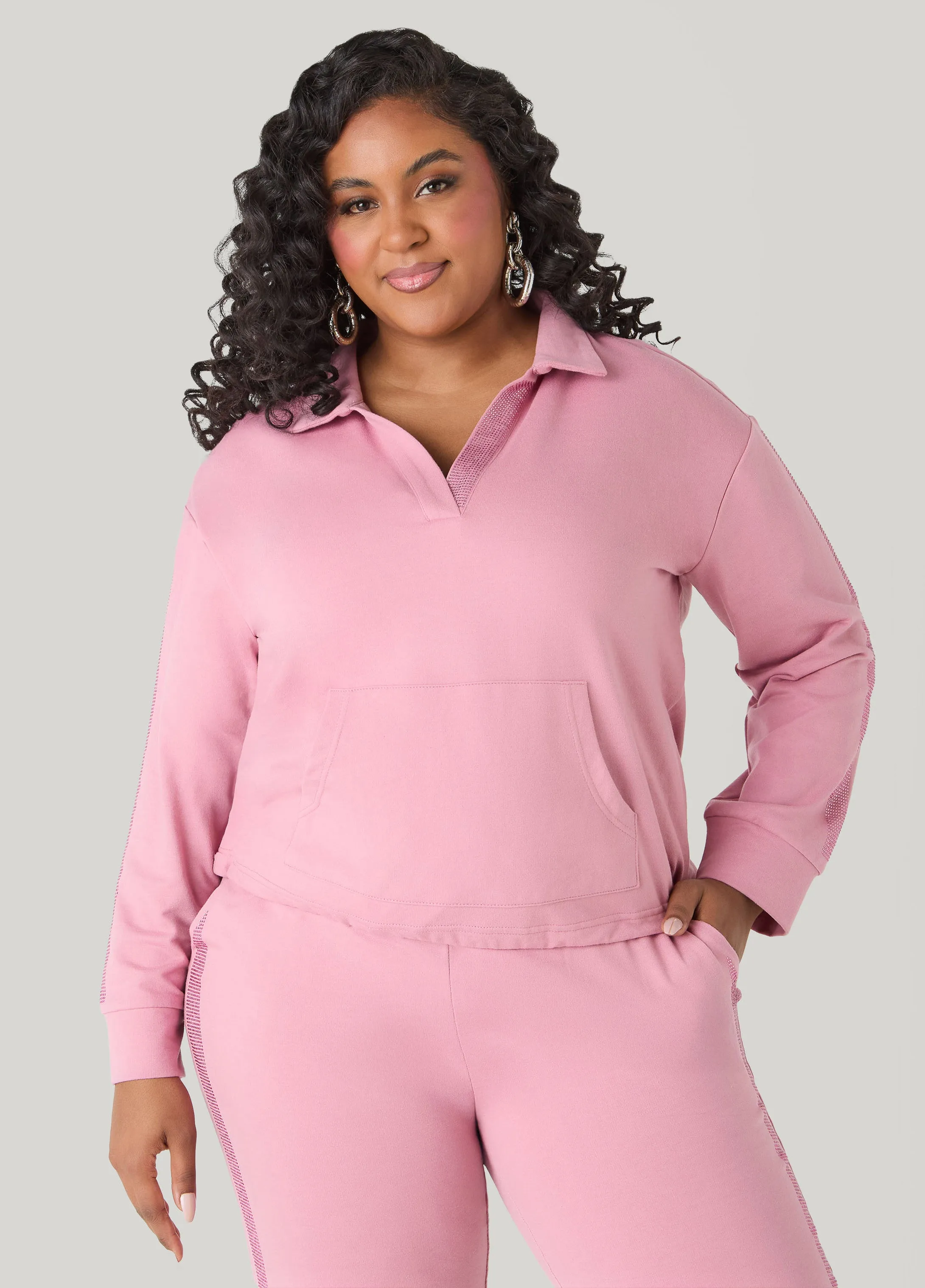 Crystal V Neck Pullover sold by Ashley Stewart