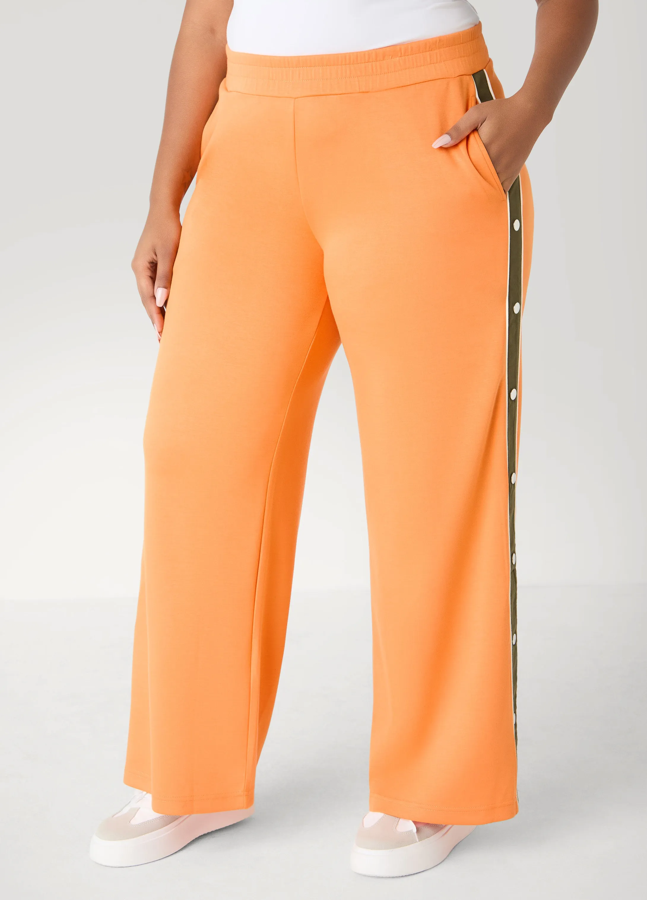 Snap Detailed Jersey Track Pants sold by Ashley Stewart product image thumbnail 5