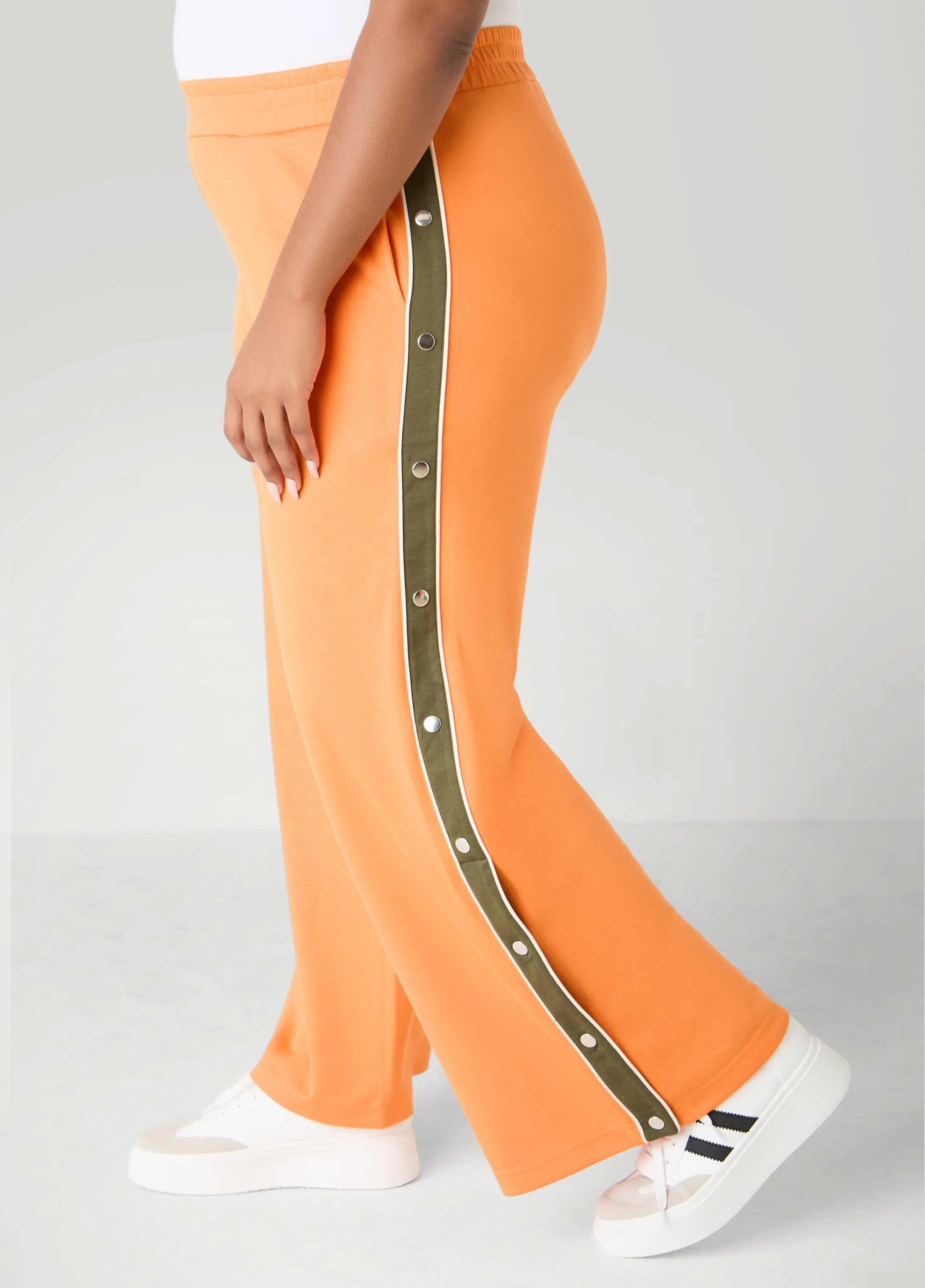 Snap Detailed Jersey Track Pants sold by Ashley Stewart product image thumbnail 3