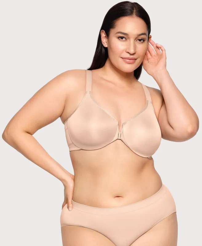 Front-Closure Posture Back WonderWire Bra Cafe made by Glamorise