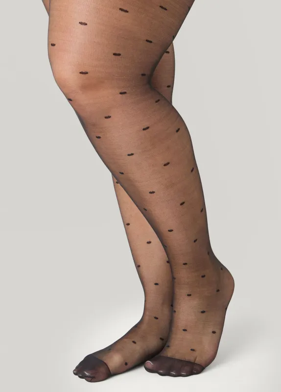 Flocked Polka Dot Footed Tights sold by Ashley Stewart