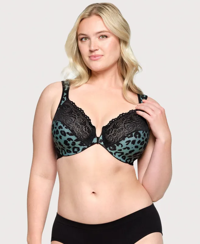 Front-Closure WonderWire Bra Centennial Leopard sold by Ashley Stewart