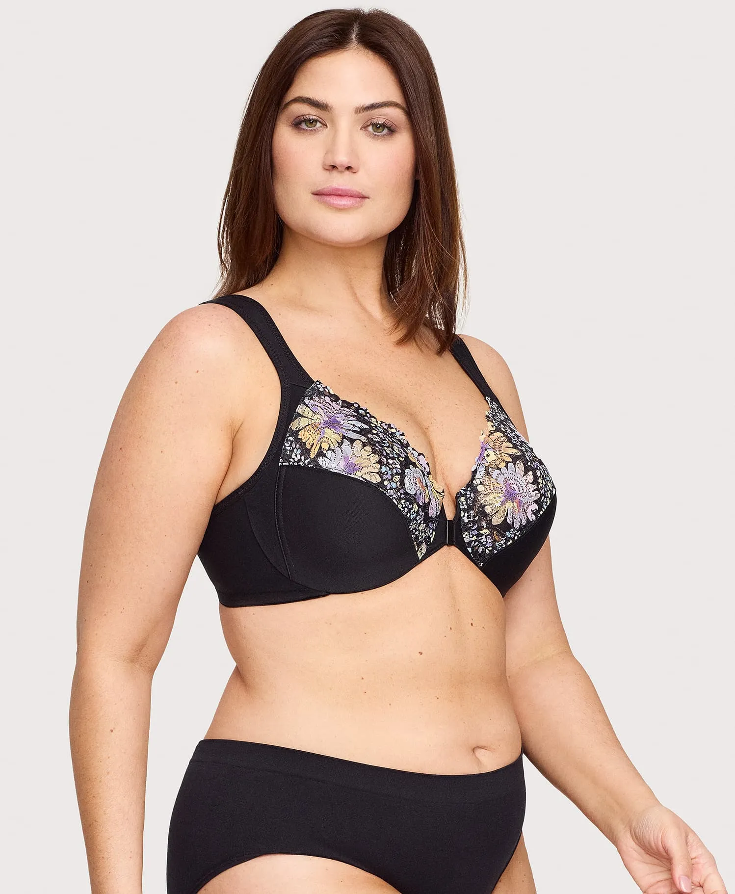Front-Closure WonderWire Bra Floral Print sold by Ashley Stewart product image thumbnail 4