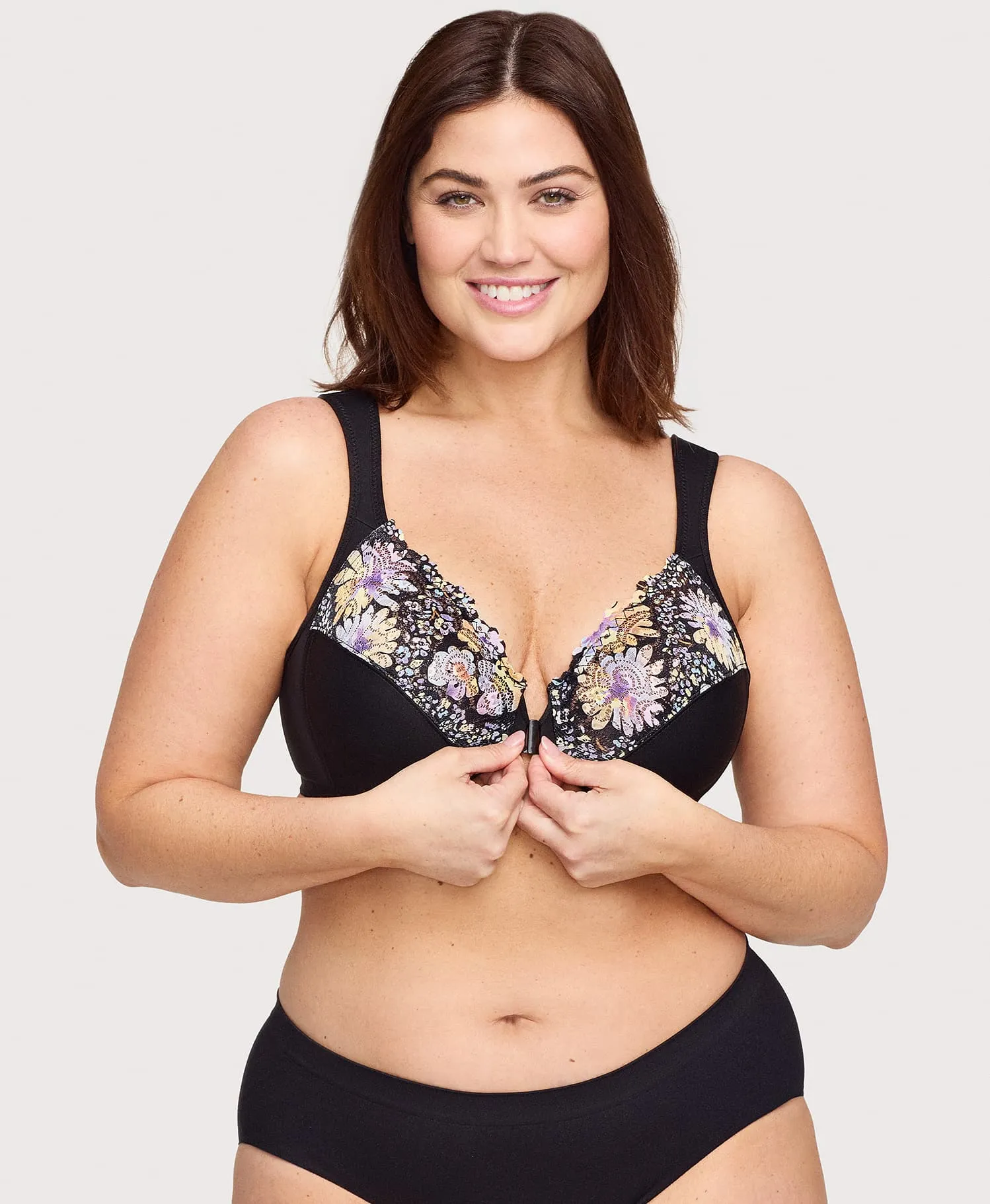 Front-Closure WonderWire Bra Floral Print sold by Ashley Stewart