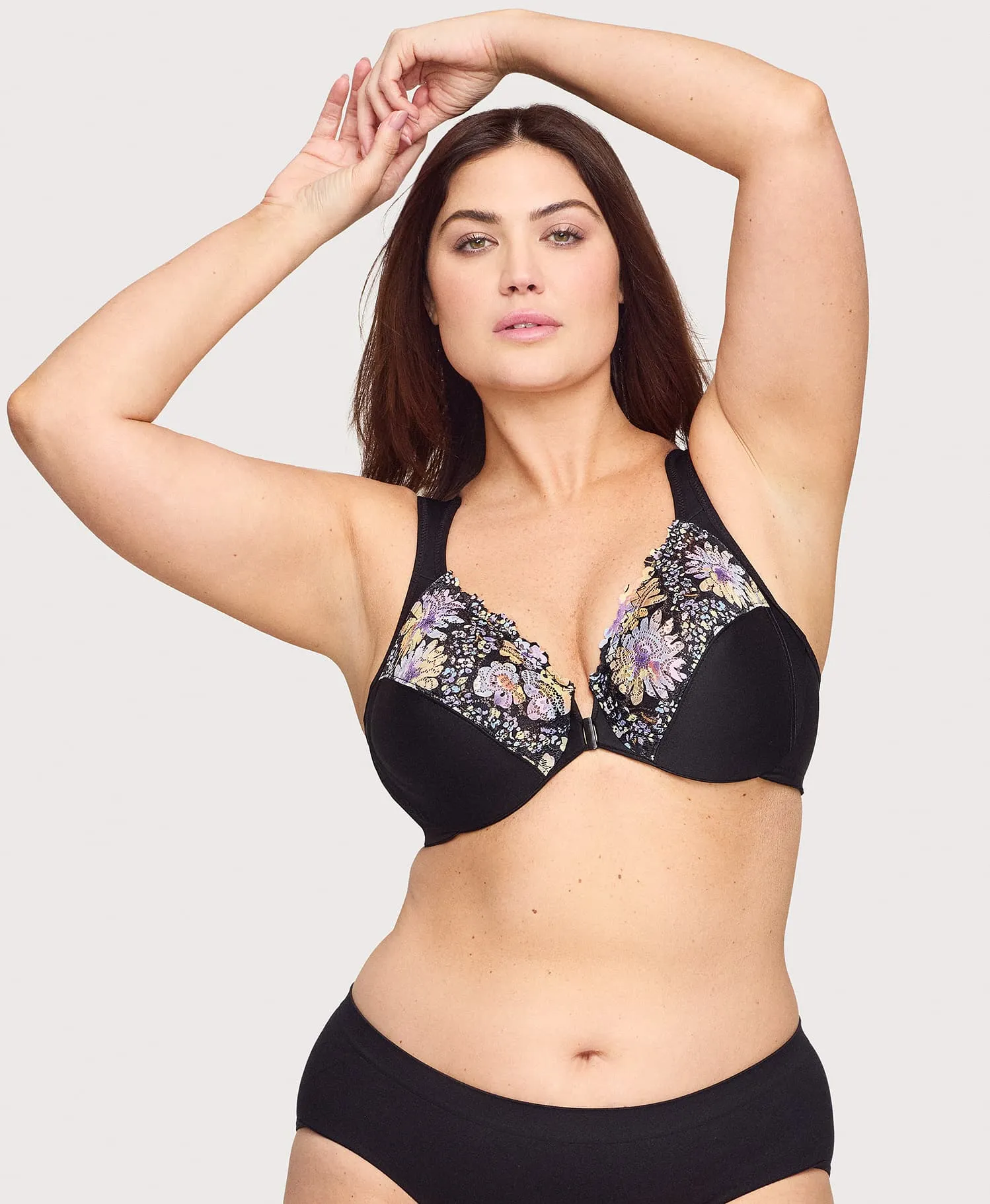 Front-Closure WonderWire Bra Floral Print sold by Ashley Stewart product image thumbnail 5