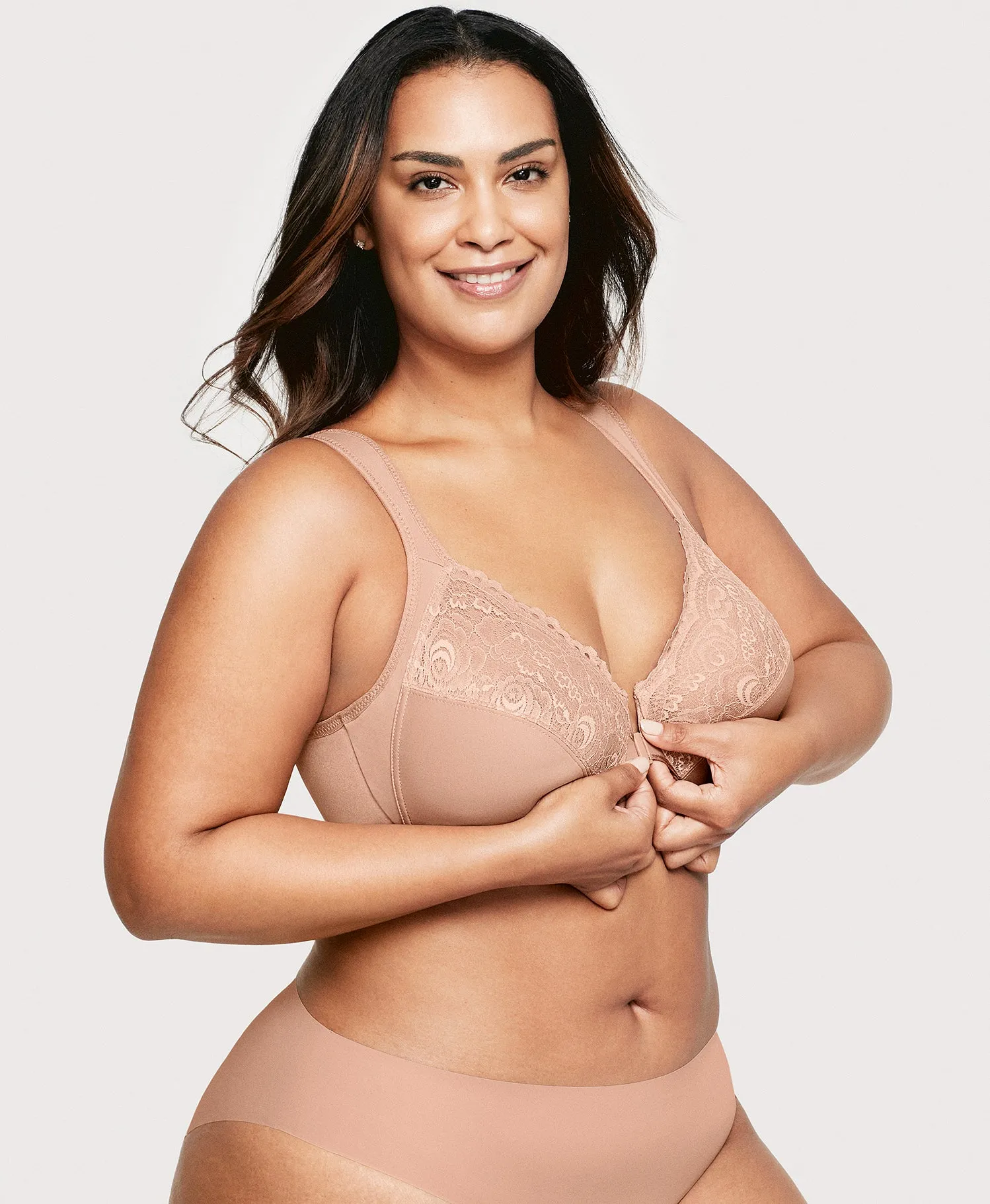 Front-Closure WonderWire Bra Cappuccino sold by Ashley Stewart product image thumbnail 3