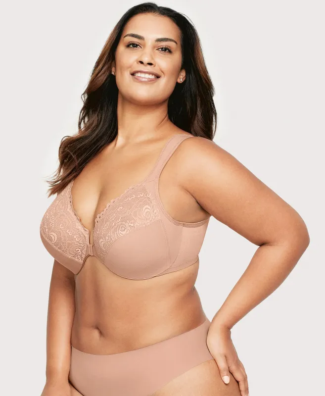 Front-Closure WonderWire Bra Cappuccino sold by Ashley Stewart