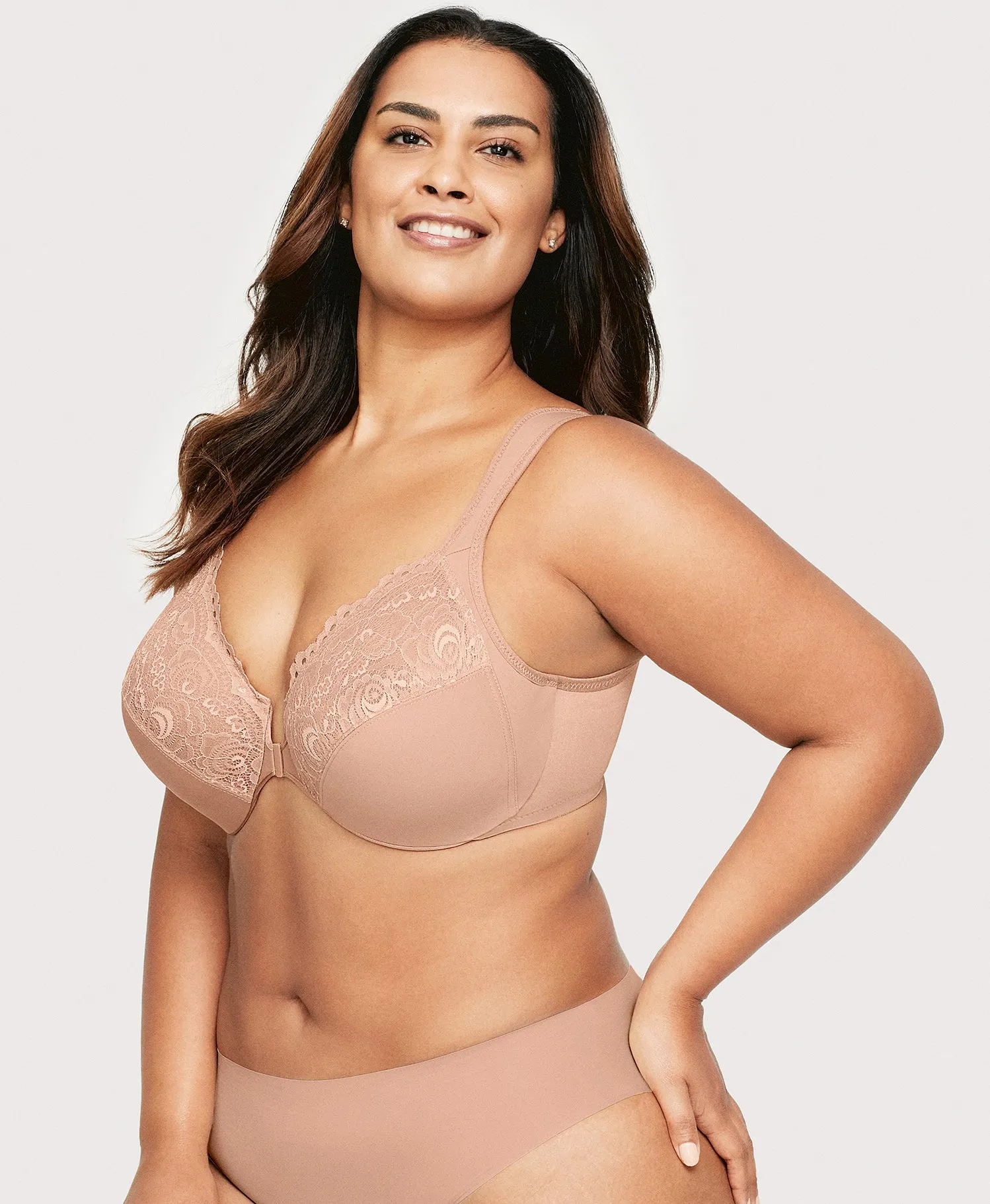 Front-Closure WonderWire Bra Cappuccino sold by Ashley Stewart