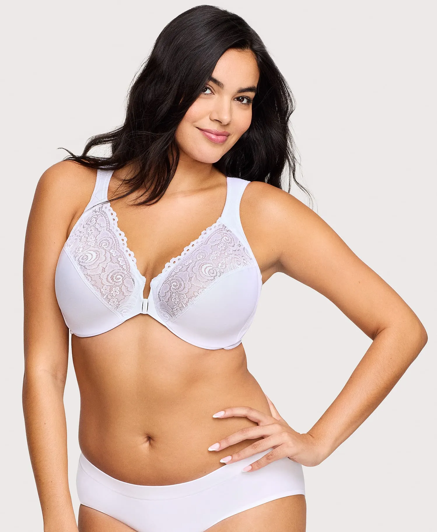 Front-Closure WonderWire Bra White sold by Ashley Stewart
