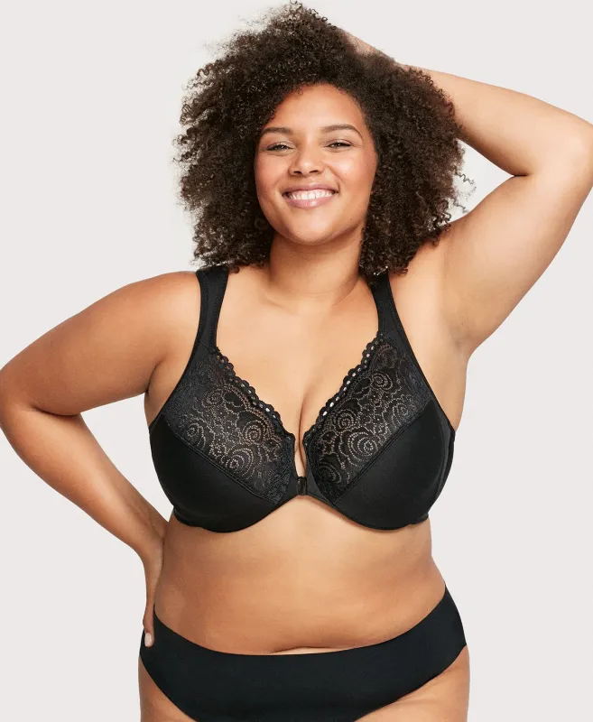 Front-Closure WonderWire Bra Black sold by Ashley Stewart