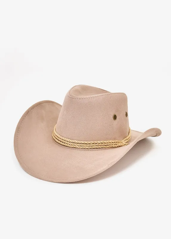 Drawstring Faux Suede Cowboy Hat sold by Ashley Stewart