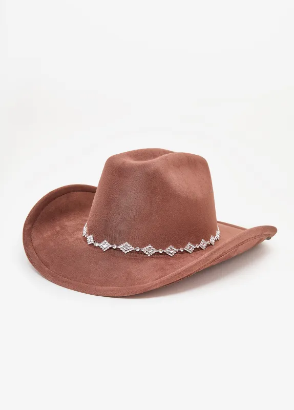 Crystal Faux Suede Cowboy Hat sold by Ashley Stewart