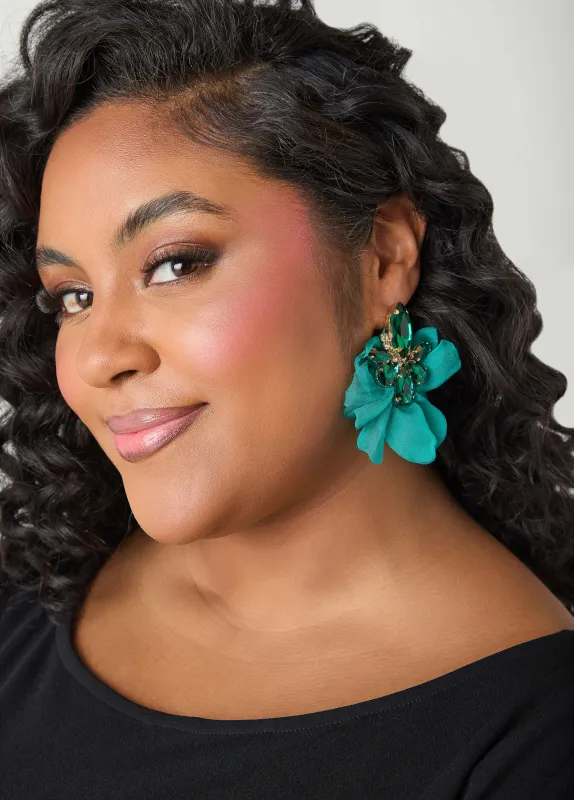 Teardrop Crystal Petal Earrings sold by Ashley Stewart