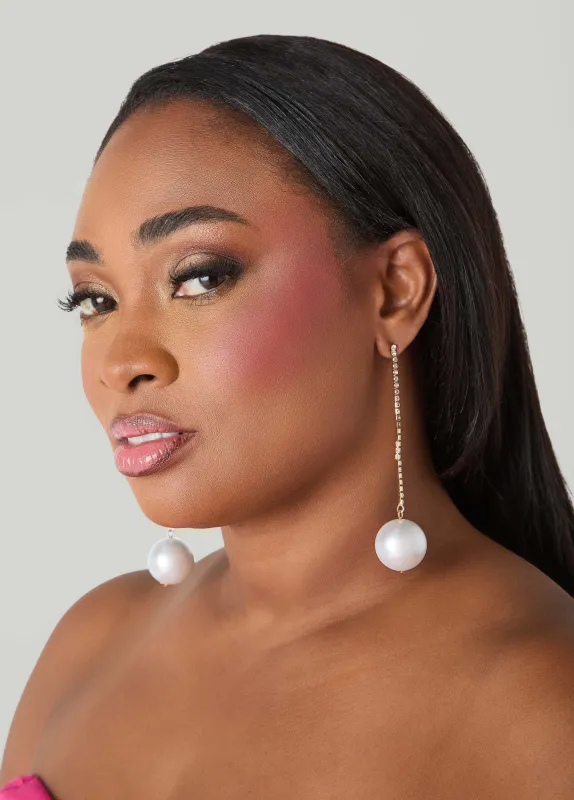 Faux Pearl Chain Earrings sold by Ashley Stewart