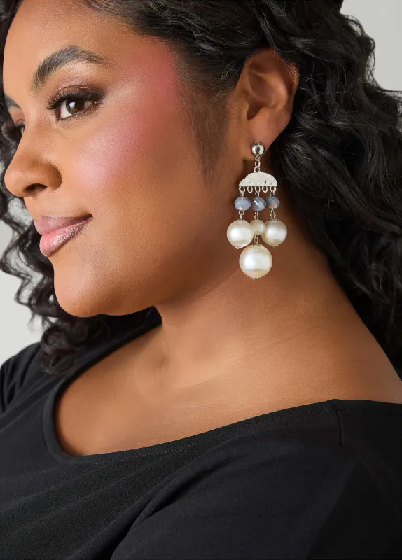 Faux Pearl Chandelier Earrings sold by Ashley Stewart