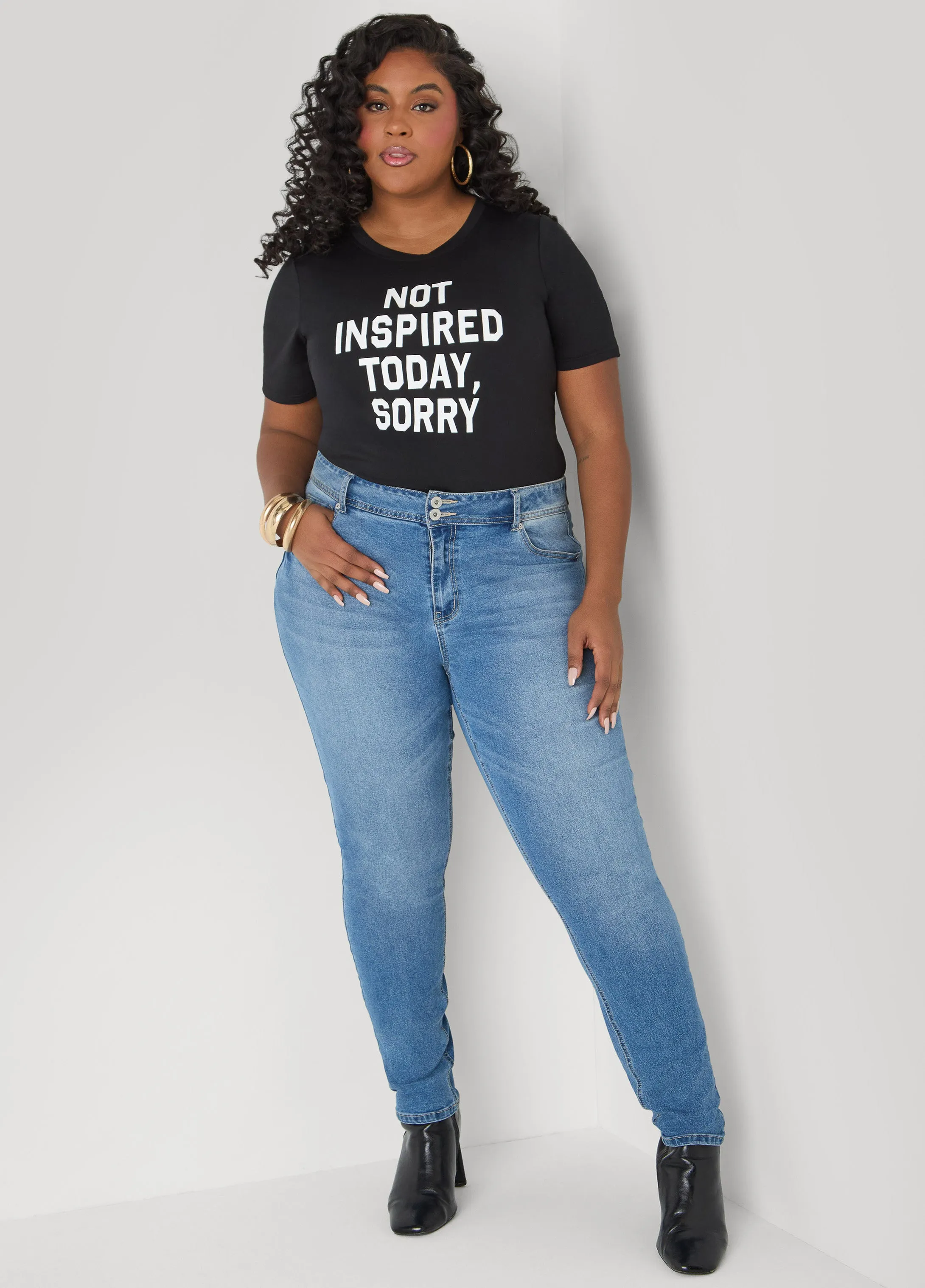 Not Inspired Graphic Tee sold by Ashley Stewart product image thumbnail 3