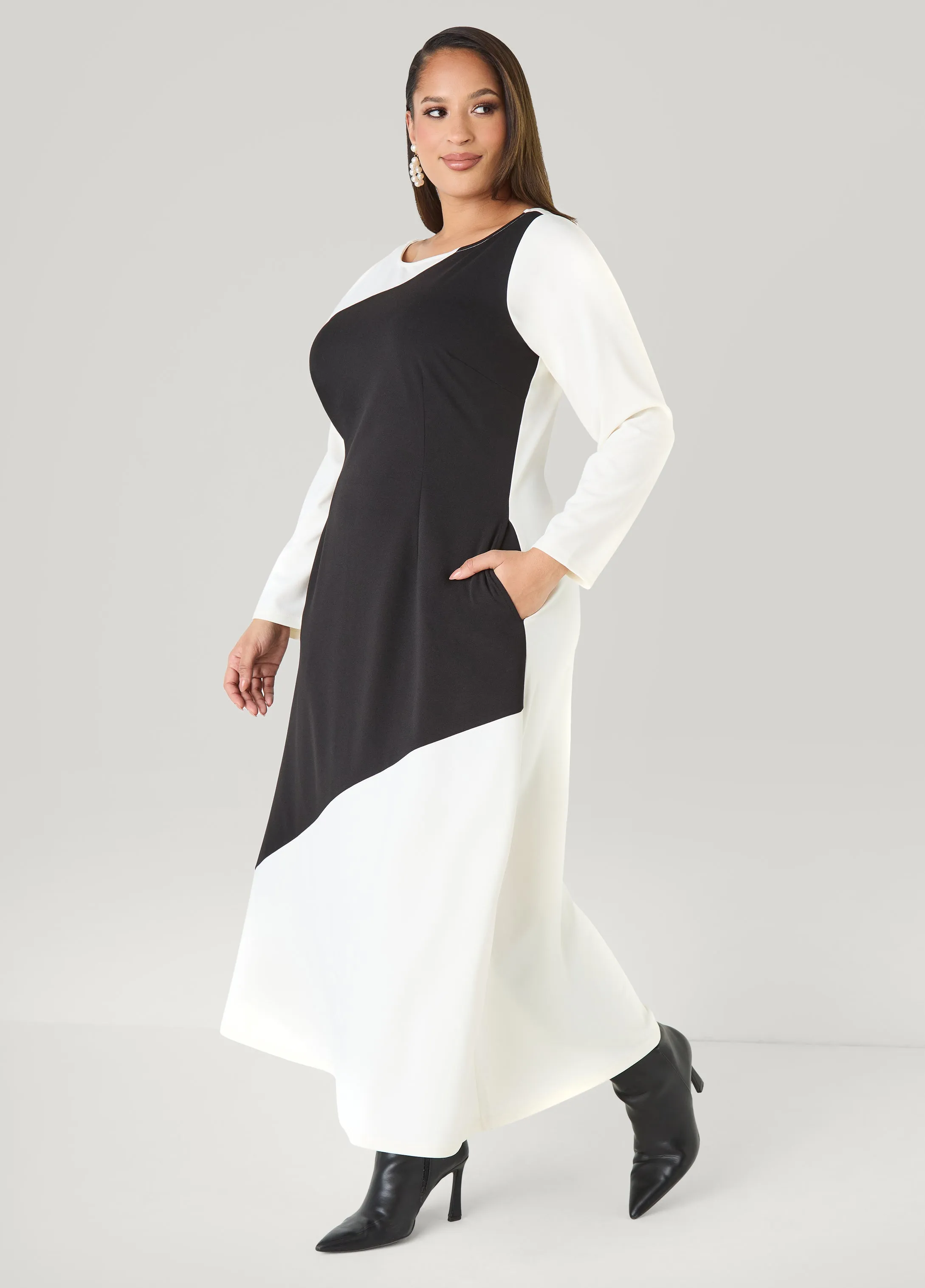 Two Tone Maxi A Line Dress sold by Ashley Stewart product image thumbnail 3