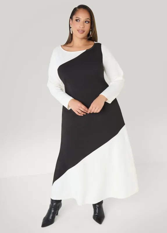 Two Tone Maxi A Line Dress sold by Ashley Stewart
