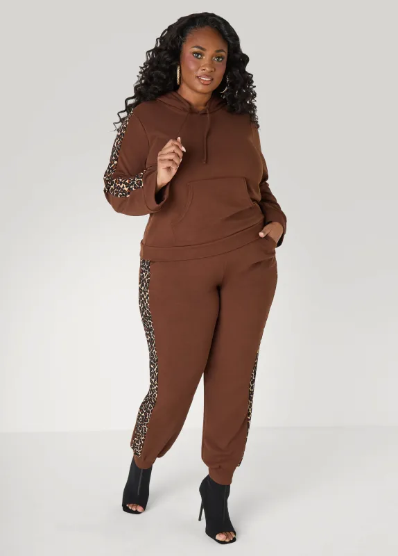 Animal Paneled Textured Joggers made by Ashley Stewart