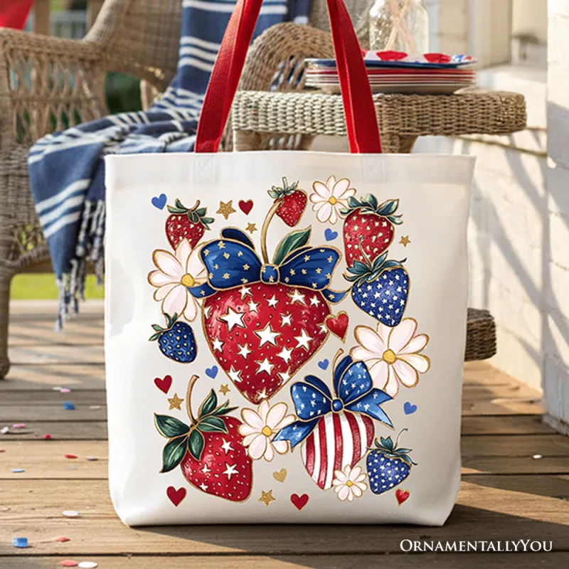Patriotic Strawberries Tote Bag sold by Ashley Stewart