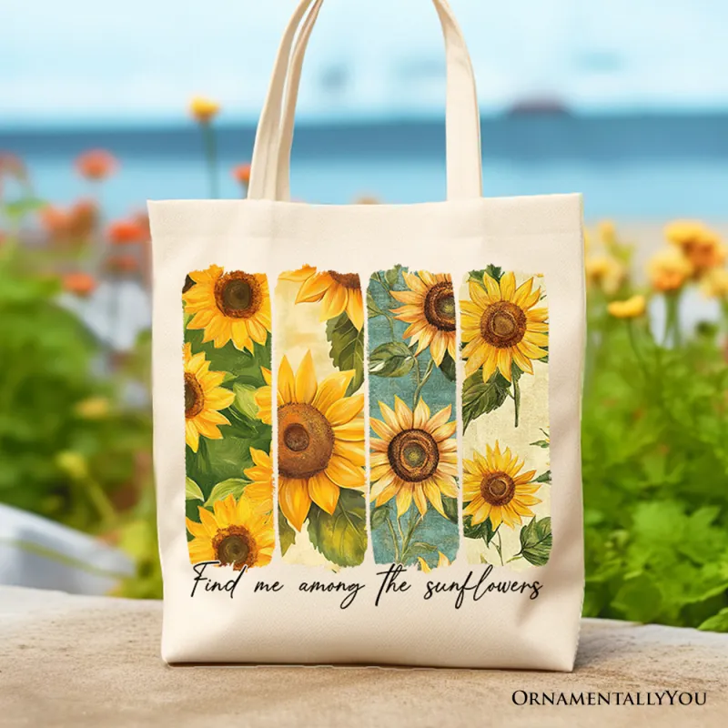 Among the Sunflowers Canvas Tote Bag sold by Ashley Stewart