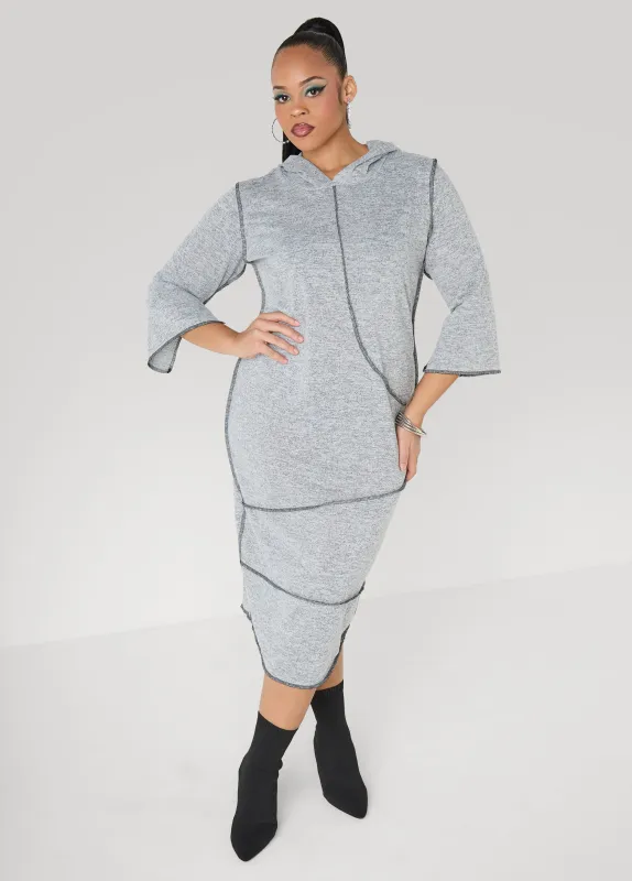 Seam Detailed Hooded Midaxi Dress made by Ashley Stewart