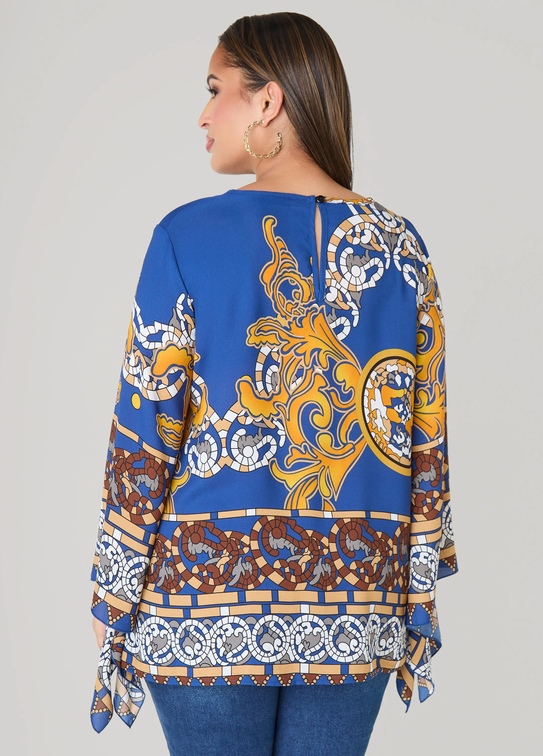 Printed Drama Sleeved Blouse sold by Ashley Stewart product image thumbnail 2