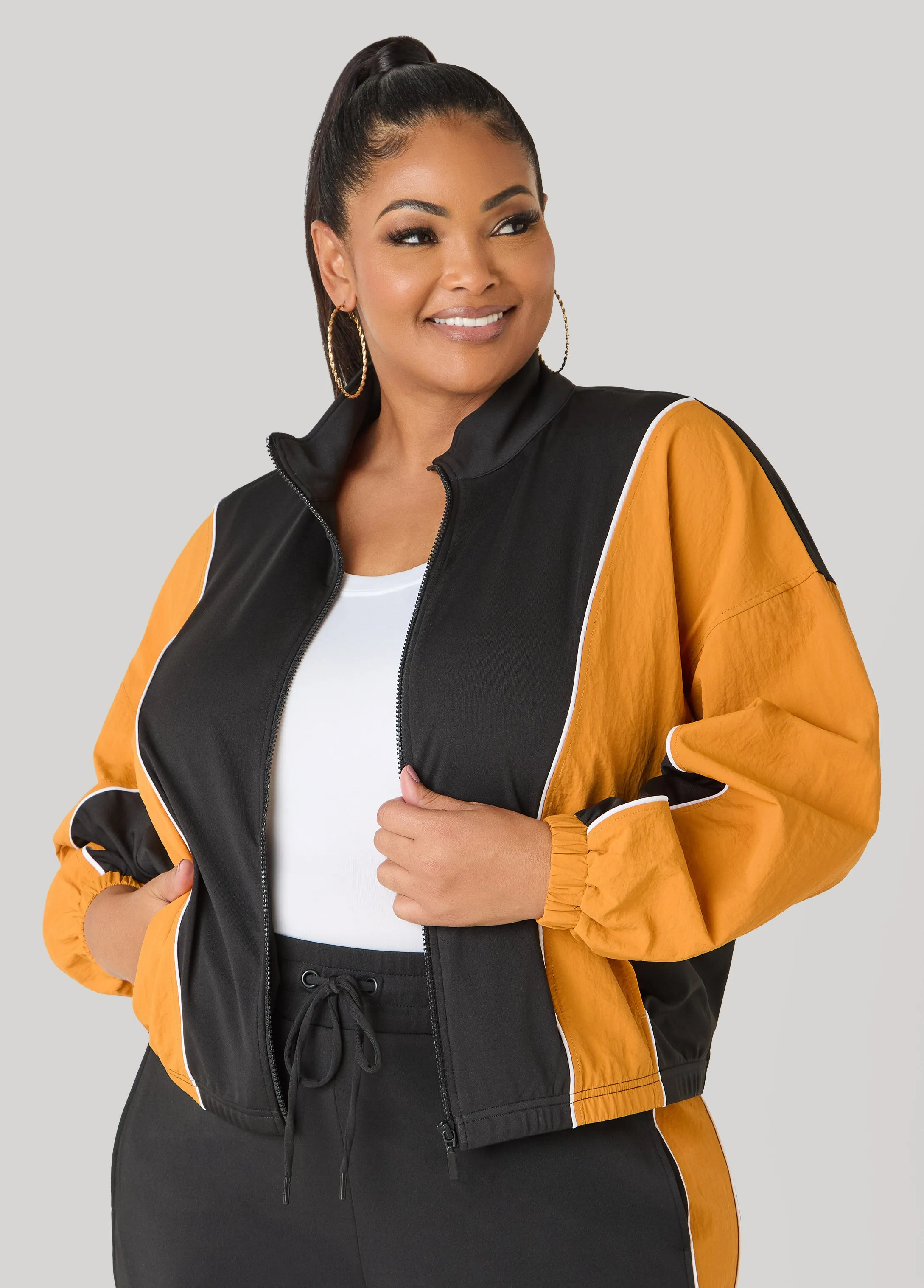 Paneled Two Tone Jacket sold by Ashley Stewart product image thumbnail 4