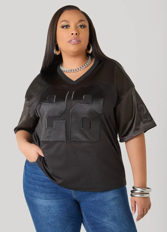 Mesh Paneled 22 Jersey made by Ashley Stewart