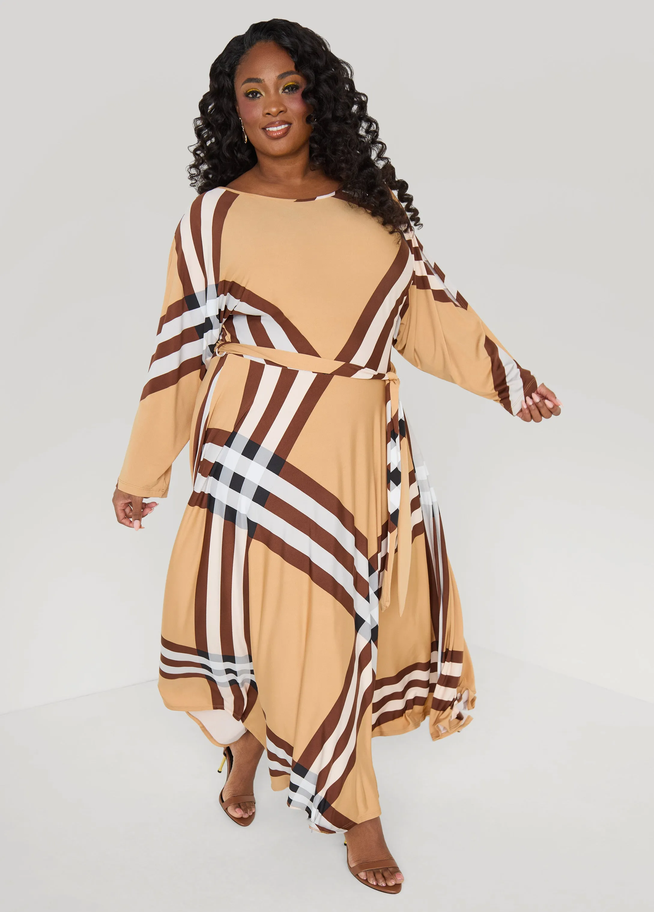 Plaid A Line Maxi Dress sold by Ashley Stewart product image thumbnail 3