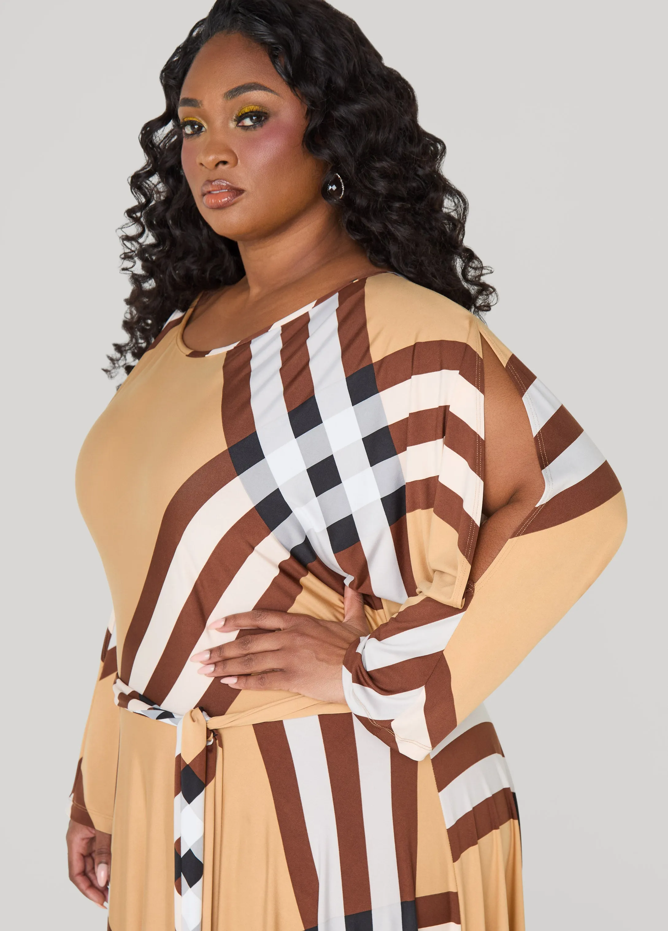 Plaid A Line Maxi Dress sold by Ashley Stewart product image thumbnail 4