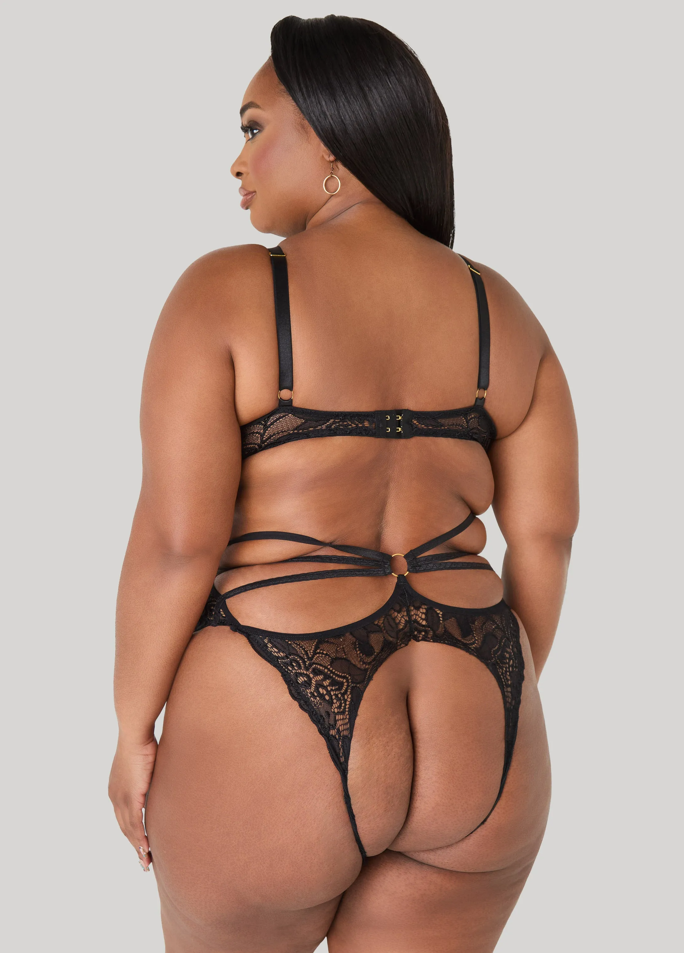 Caged Crotchless Lace Bodysuit sold by Ashley Stewart product image thumbnail 2