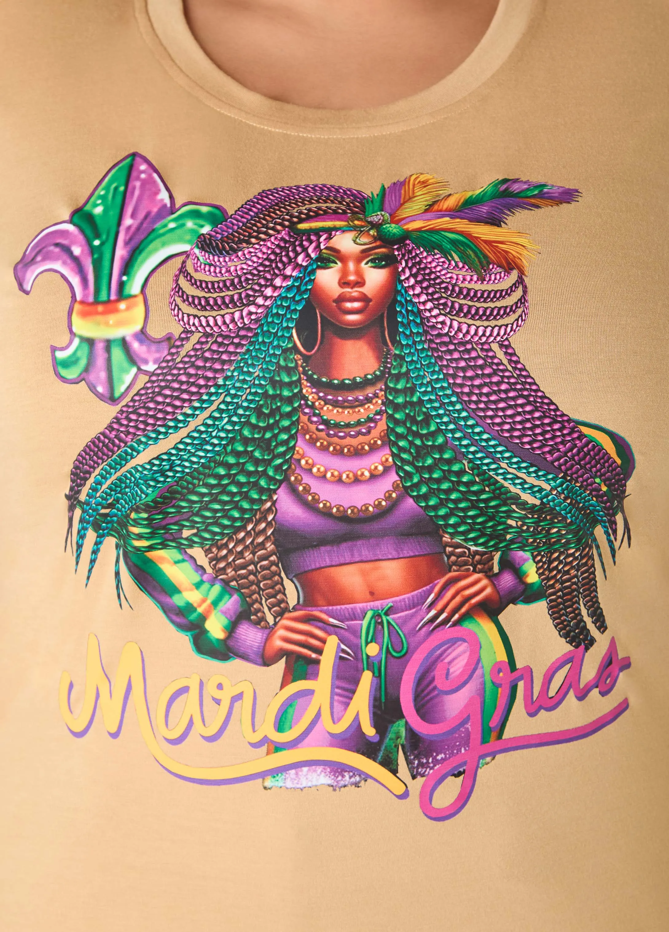 Mardi Gras Graphic Tee sold by Ashley Stewart product image thumbnail 4