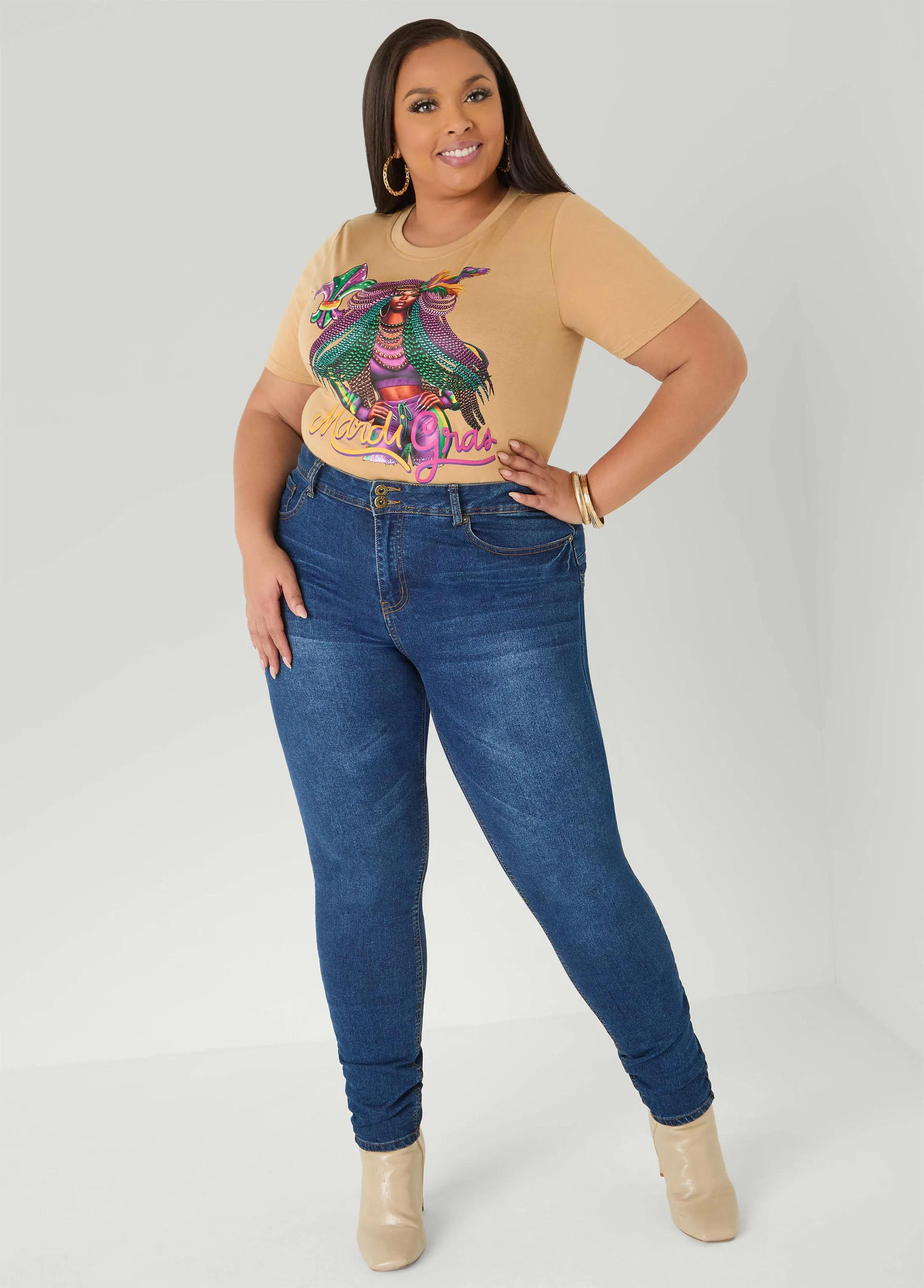 Mardi Gras Graphic Tee sold by Ashley Stewart product image thumbnail 3