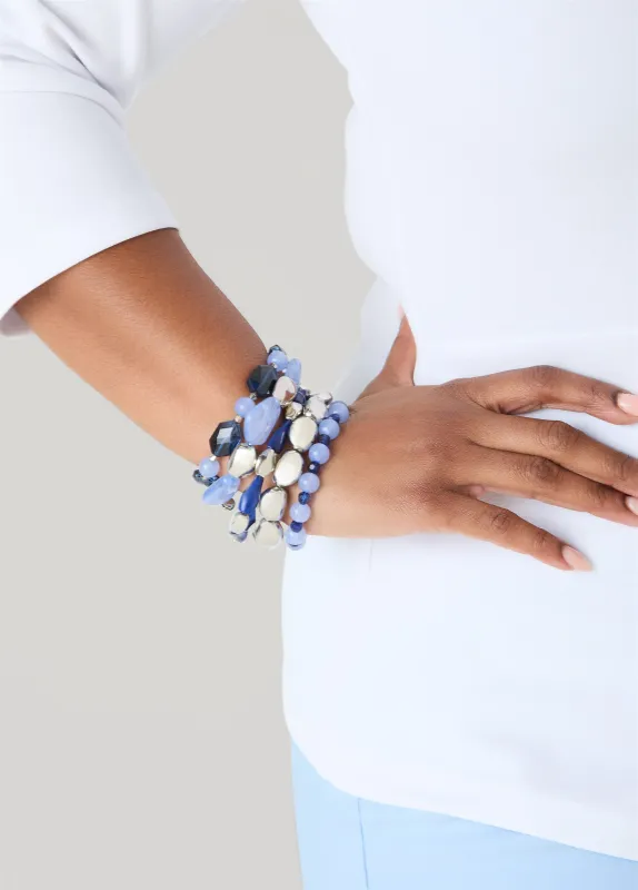 Set Of 3 Marbled Stone Bracelets sold by Ashley Stewart