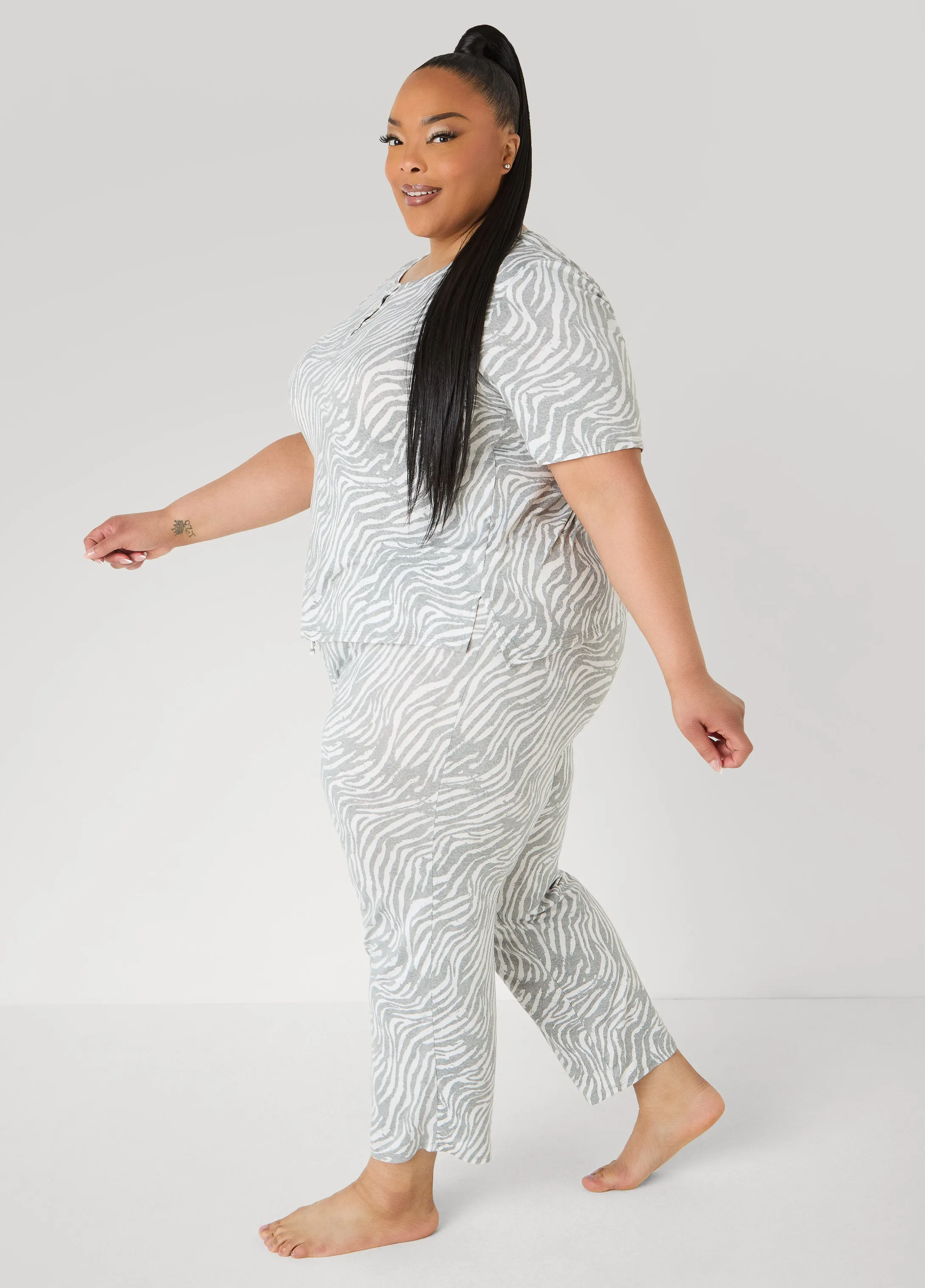 Anne Klein Zebra PJs Set sold by Ashley Stewart product image thumbnail 3