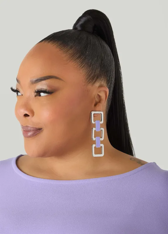 Chain Link Enamel Earrings sold by Ashley Stewart