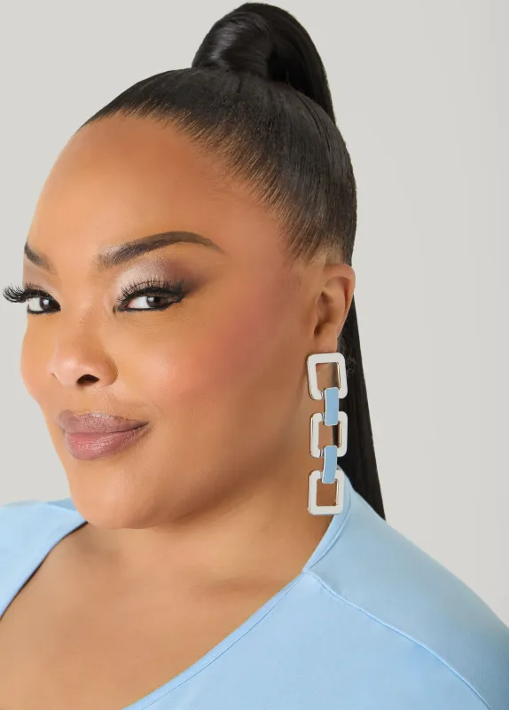 Enamel Chain Link Earrings sold by Ashley Stewart