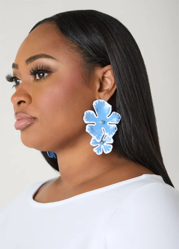 Painted Floral Dangle Earrings made by Ashley Stewart