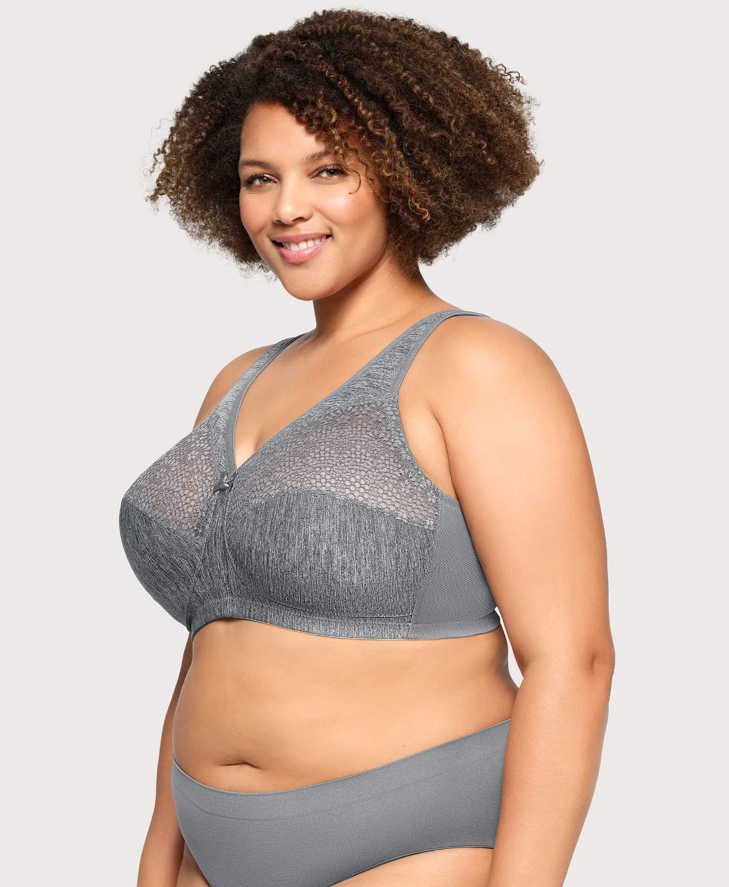 MagicLift Moisture Control Bra Gray Heather sold by Ashley Stewart product image thumbnail 3