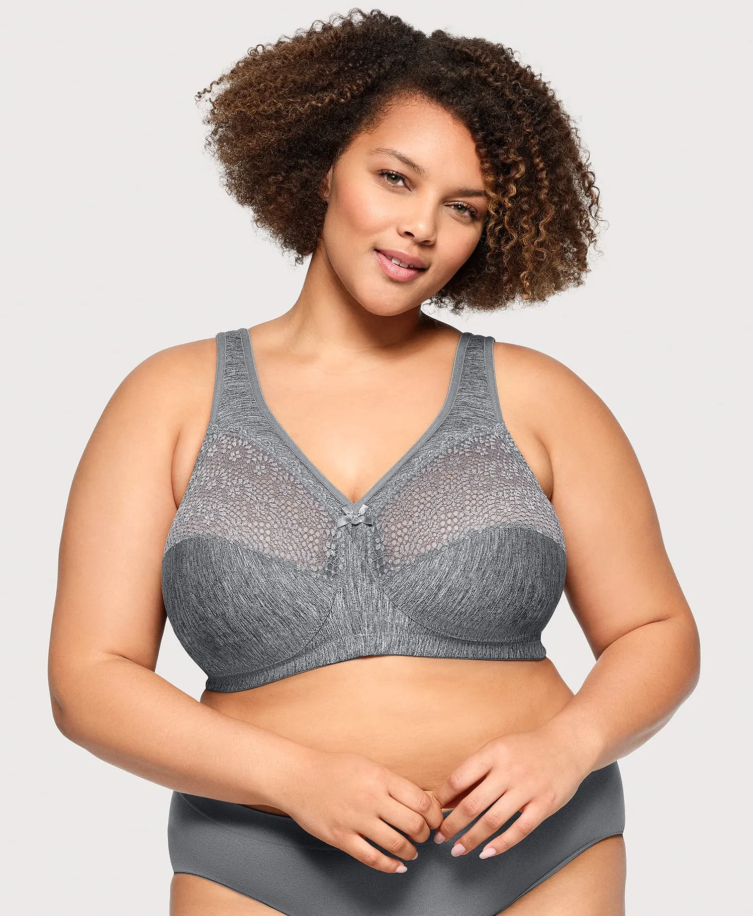 MagicLift Moisture Control Bra Gray Heather sold by Ashley Stewart