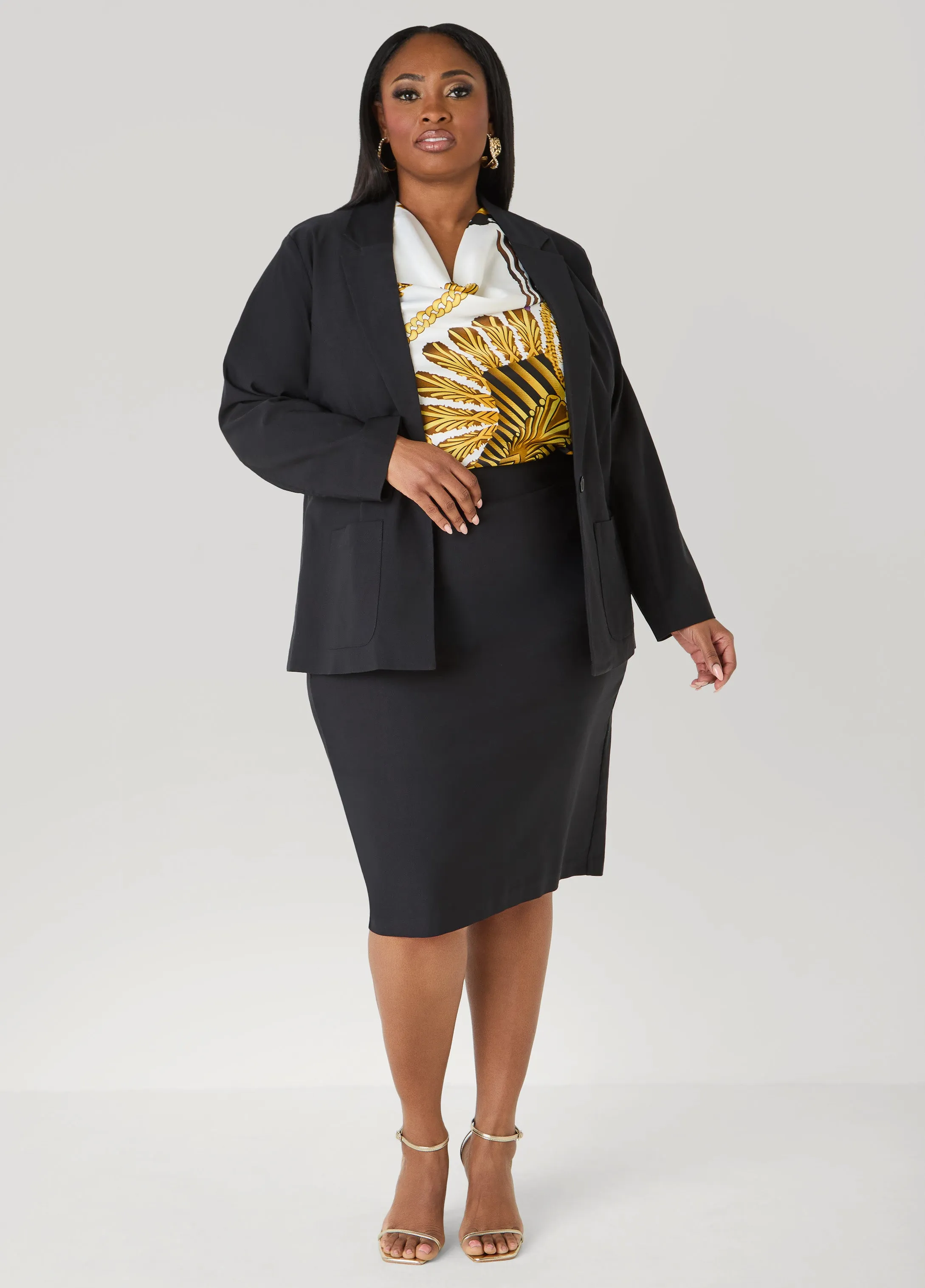 Millennium Pocket Front Skirt sold by Ashley Stewart product image thumbnail 4