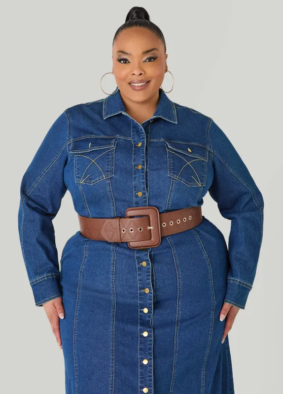 Quilted Faux Leather Belt sold by Ashley Stewart