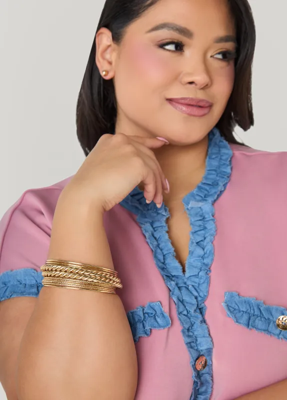 Set Of 10 Gold Tone Bangles sold by Ashley Stewart