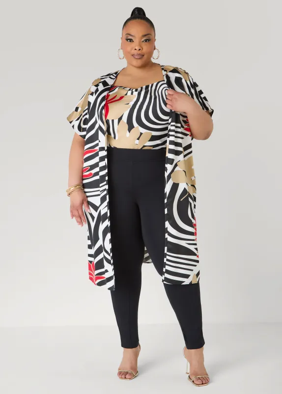 Floral Print Satin Duster made by Ashley Stewart