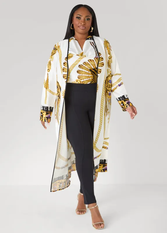Chain Print Satin Duster sold by Ashley Stewart